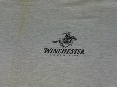 Vintage Winchester Ammunition Shirt Mens XL Gray Horse Western Guns Cowboy