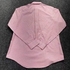 MENS BROOKS BROTHERS PINK WHITE CHECK Men Sz 15.5 4/5 Slim Fit Cotton Button Up