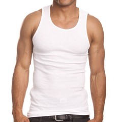 Pack of 3 Mens 100% Cotton Tank Top A-Shirt Wife Beater Undershirt Ribbed Muscle