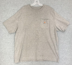 Carhartt Work Wear Shirt Mens XL Heather Gray Pocket Short Sleeve Outdoors