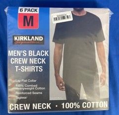 Kirkland Signature Men’s Crew Neck 6-Pack T-Shirts – Choose Color & Size – NEW