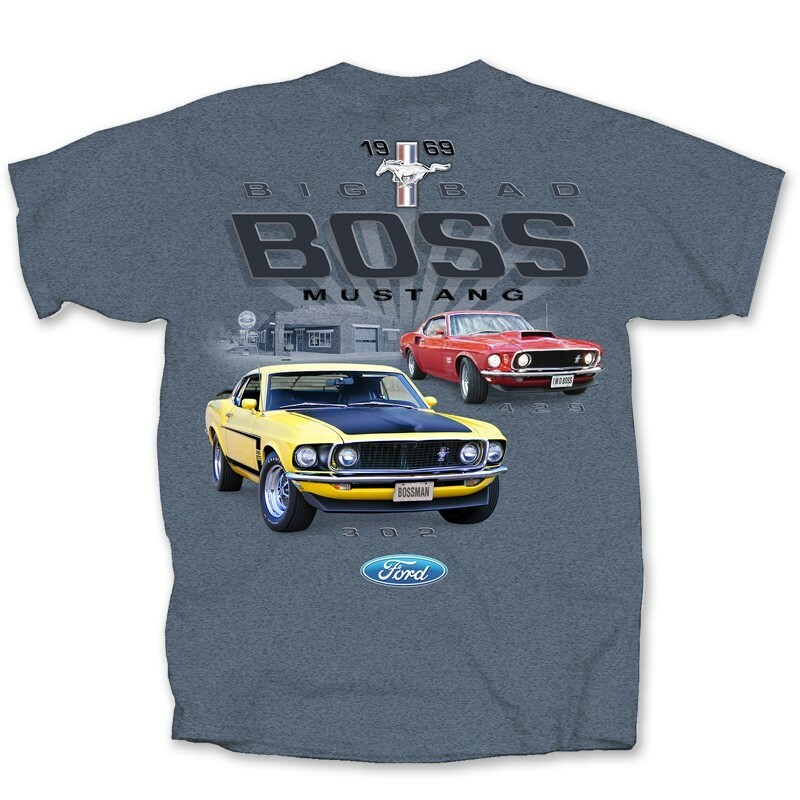 Ford Mustang Boss T Shirt 1969 Big Bad Tee AMERICAN MUSCLE CARS T’shirt