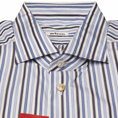 NEW KITON MULTICOLOR COTTON SHIRT US 18 – EU 46 MUL