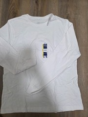 George Men’s White Long Sleeve Crew Neck 100% Cotton Pocket T-Shirt L/G