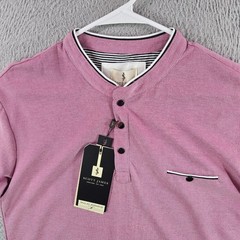 Scott James Henley Shirt Mens XL Raspberry Pink Short Sleeve New NWT