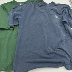 Carhartt Loose Fit Sz Large Lot Of 2 Green X 1 And 1 Blue Pocket Chest 48”