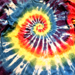 Vintage 80s 90s Spiral Tie-Dye T-Shirt Long Sleeve Size Large Single Stitch