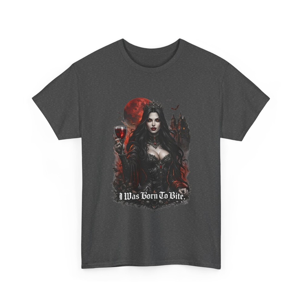 Dark Vampire Woman ‘I Was Born To Bite’ T-Shirt | Gothic Vampire Tee shirt x her