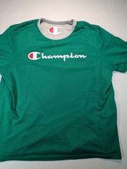 Vintage Champion Double Dry Reversible Mesh T-Shirt Green Gray Men’s Size XL