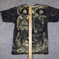 Vintage Emiliano Zapata Pancho Villa Shirt Mens Small Mexican All Over Print AOP