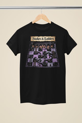 Unisex Funny Snakes And Ladders Design Printed T-Shirt Family Board Game (GA 01)