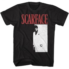 Scarface Tony Montana Men’s T Shirt Movie Poster Pacino Vintage Black Gangster
