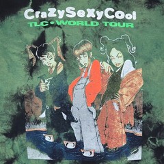 TLC CrazySexyCool Tour Tie Dye Graphic Tee Medium Green Black 90s R&B Streetwear