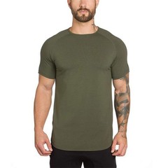 Mens Gym Workout Slim Fit Short Sleeve T-Shirt Cotton Performance Athletic Sh…