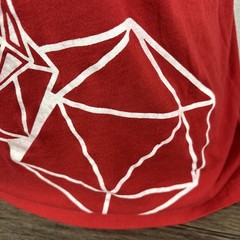Cyberoptix D20 Dice Dungeon Master Large T-Shirt Red Hand Printed in Detroit USA