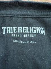 True Religion Two Tone Buddha Face Tee Men’s XL Black/White Crew Neck Cotton Tee