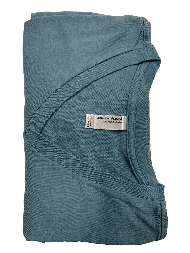 American Apparel Sustainable Collection Unisex Vneck Tshirt 100% cotton Teal 2XL