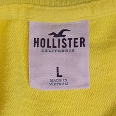 Hollister Mens T Shirt Large Yellow Applique Seagull 22 Logo Surf Y2K Graphic L