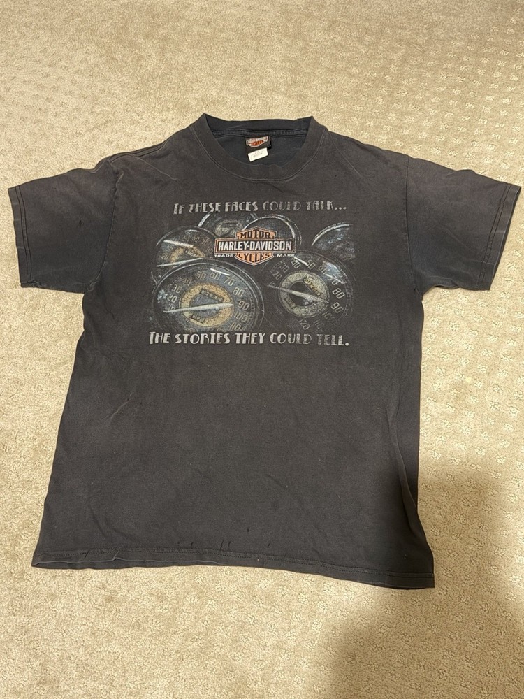 Harley Davidson Vintage Black Shirt If Faces Could Talk Shirt Size XL *Read Desc