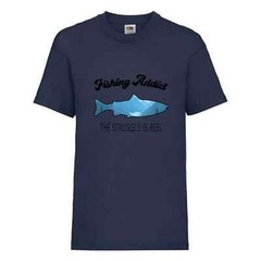 Fishing Addict The Struggle Humour Novelty T Shirt Various Colours And Sizes