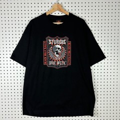 Hot Leather Sturgis Bike Week XL Motorcycle Biker T Shirt Black Skull Graphic 16