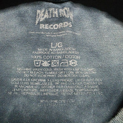 Death Row Records Tie Dye T-Shirt Skeleton Hands 1991 Rap Hip Hop T Gray Blue L