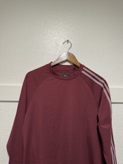 Men’s adidas Y-3 Burgandy 3 Stripes Long Sleeve T-Shirt New IV5621 Size XS