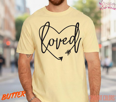Unisex Loved Cursive Heart T shirt Men T shirt Women valanity Romantic