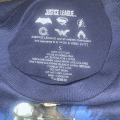NEW DC Universe Comics Justice League Batman Superman Movie Logo T-Shirt Size YS