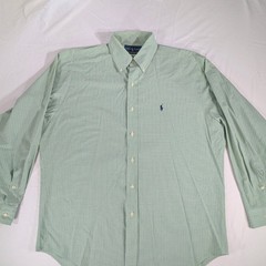 Ralph Lauren~Blake~M~Blue Label Men~Cotton~Green Blue White Plaid~Longsleeve