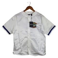 The Hundreds Drawing Lines Los Angeles White Satin Jock Baseball Jersey Sz S