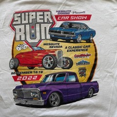 Gildan Mens Super Run 2022 Car Show Mesquite Nevada Graphic T-Shirt White Large