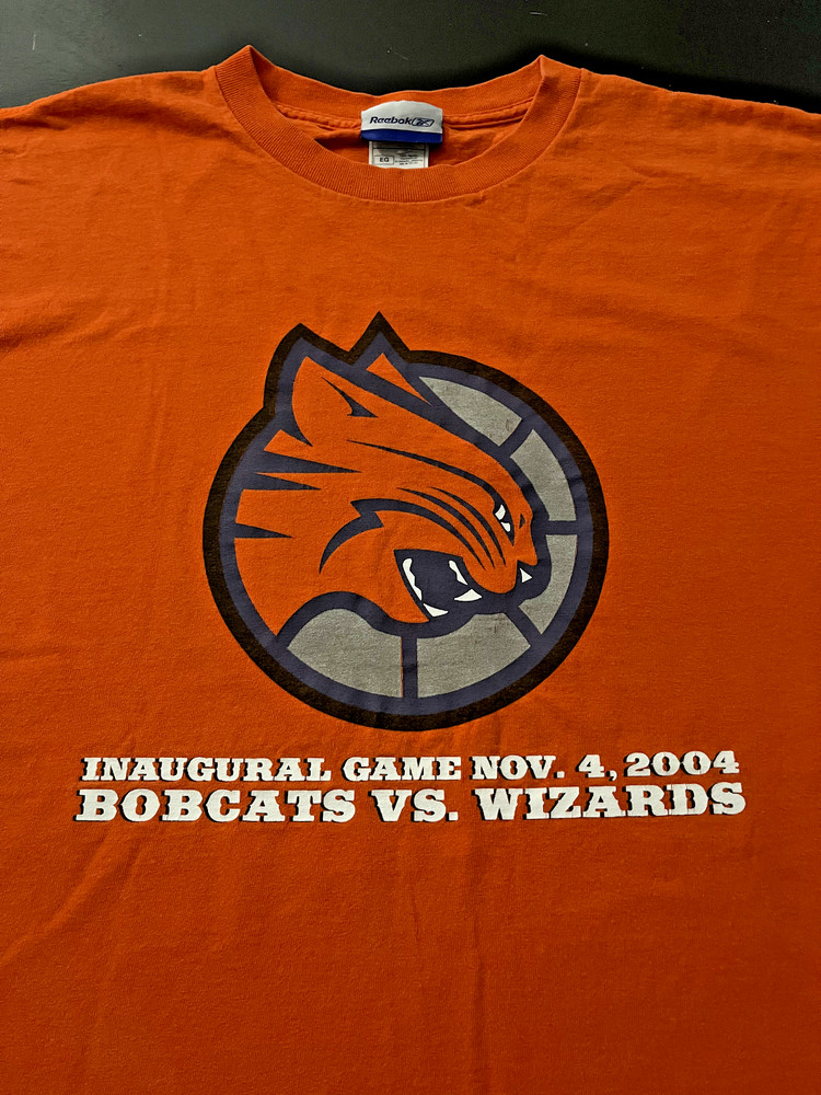 Vintage Reebok 2004 Charlotte Bobcats “Inaugural Game” T-Shirt, Orange, Size: XL
