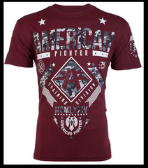AMERICAN FIGHTER Burgundy LANDER Athletic Graphic T-shirt NWT