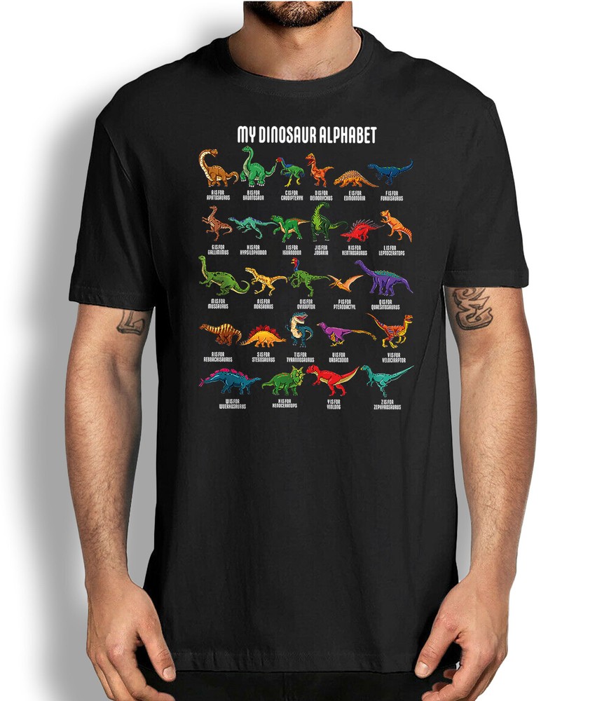 Dinosaurs T-shirt Dinosaurs Types Alphabet ABC Dino A-Z Education Graphic Tee