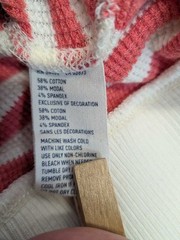 American Eagle Outfitters Striped V-Neck Shawl Collar Long Sleeve Thermal Top LG