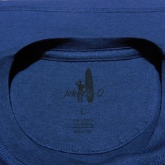 Johnnie-O Men’s L Surfer Stripes Crewneck T-Shirt Navy Blue SS 1 Pocket