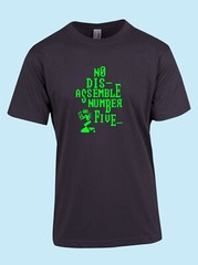 MEN WOMENS TEE TSHIRT UNISEX SHORT CIRCUIT NUMBER 5 ALIVE RETRO GIFT MOVIE 80’S
