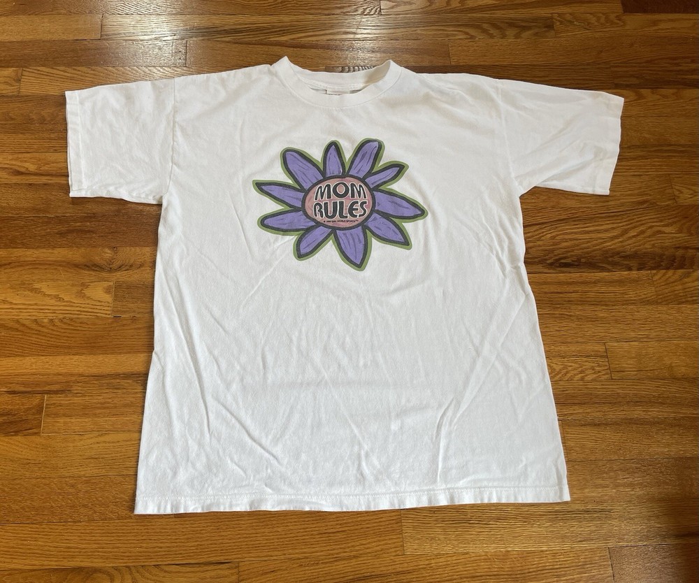 1996 90s Mom Rules Flower Power Vintage T-shirt XL Spice Girls Girl World Sports