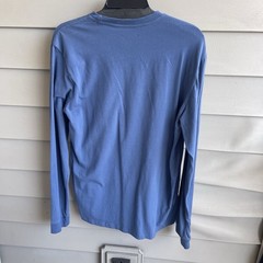 Birddogs Shirt Mens Large Blue Long Sleeve Pocket Logo Cotton Blend Crewneck