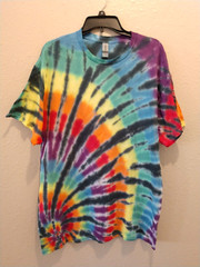 Handmade Spiral Tie Dye Shirt Unisex Men Women Sz XL Hippie Cotton Gildan T012
