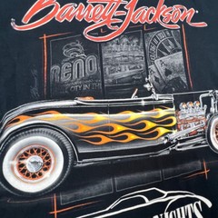 Barrett-Jackson Hot August Nights T-Shirt Mens XXL Black Hot Rod Flame Graphic