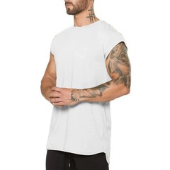 Plain Mens Workout Muscle Clothing Gym Bodybuilding Fitness Sport T-shirt Cotton