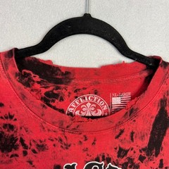 Affliction T-Shirt Mens Sz 3XL Red Black Live Fast Tie Dye Distress Graphic NWT