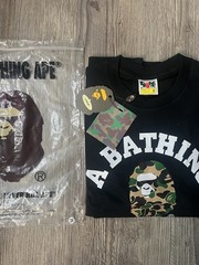 A Bathing Ape BAPE Men’s College Ape Head Logo Graphic Tee Black M SS