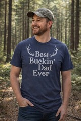 Mens Best Buckin Dad Ever Antlers T shirt Funny Fathers Day Hunting Tee for Guys