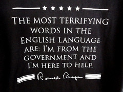 MENS’ OP1VET SHIRT*L*Black*Ronald Reagan Quote*”I’m From the Government”