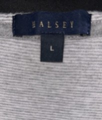 LARGE Mens HALSEY 44 San Miguel Fog Grey White Pima Stripe Tee Tshirt LG Shirt