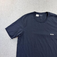 Hugo Boss Shirt Mens XL Blue Short Sleeve Crew Neck Logo Basic Tee Casual Adult