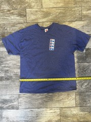 Vintage NOS 1990s Hanes Heavyweight 50/50 Blue Blank Single Stitch V T-Shirt L